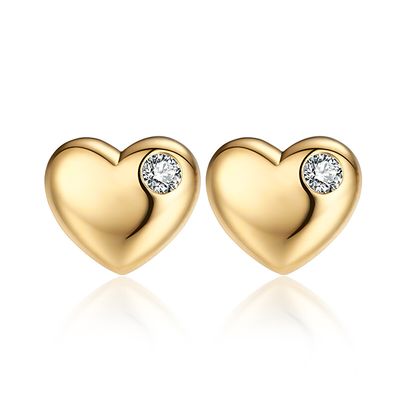 0.1CT Full Cut Diamond 18K Yellow Gold Ladies Engagement Earrings-image