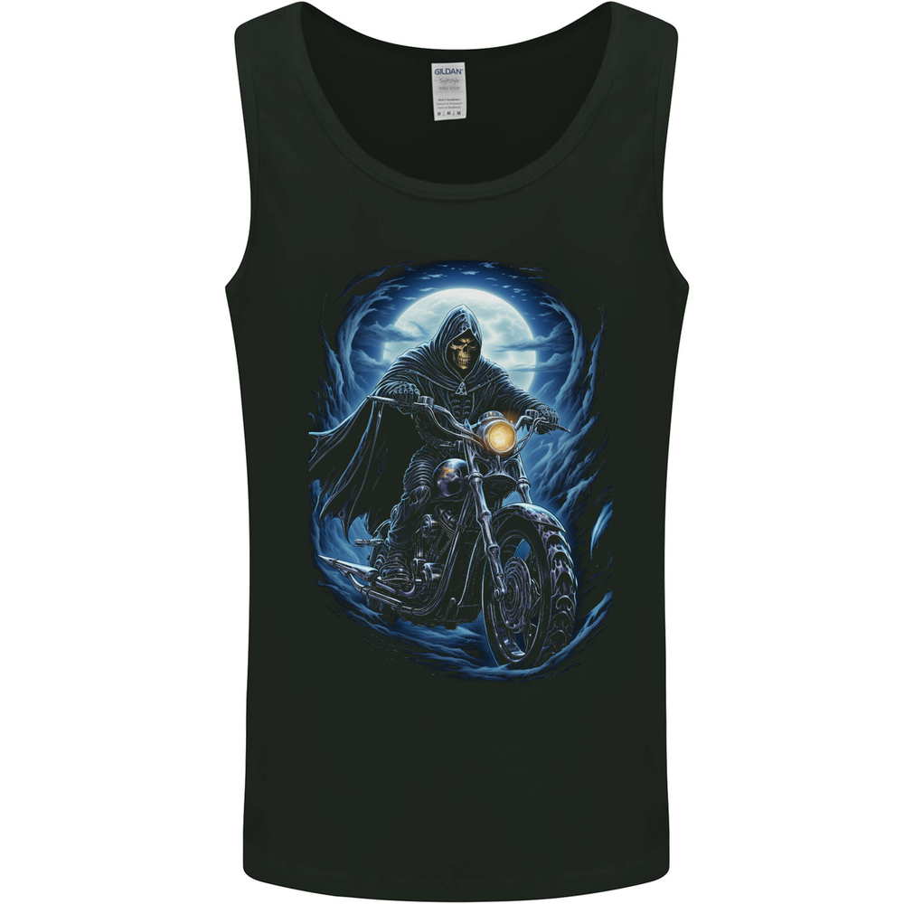Skull Biker Motorcycle Motorbike Grim Reaper 15 Mens Vest Tank Top