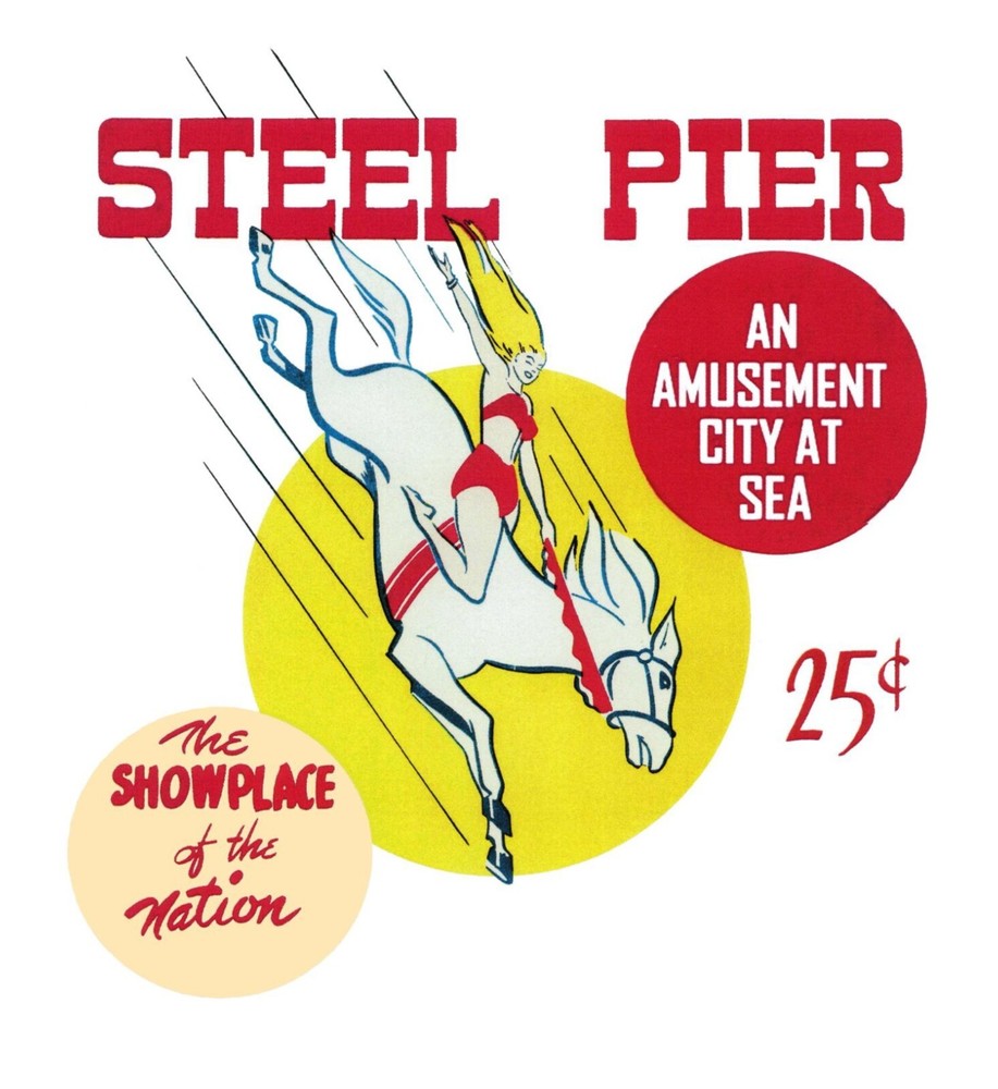 Vintage Atlantic City Steel Pier Program Poster Retro Souvenir