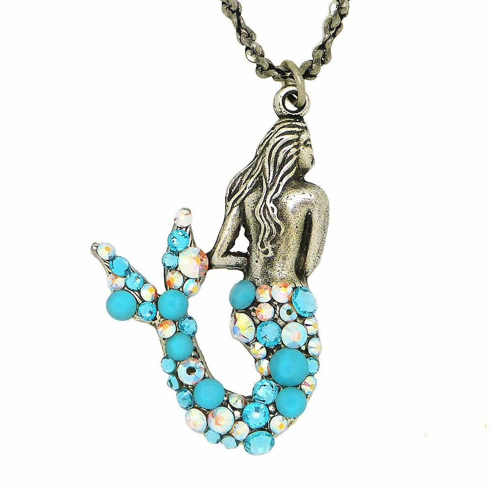 Anne Koplik Koa Mermaid Pendant Necklace with Swarovski Crystals NS3147ATUR