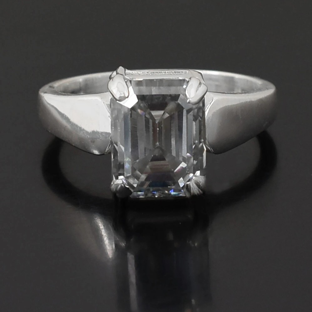 RARE 5.90 Ct Certified Treated Gray Diamond Solitaire Ring 925 Sterling Silver