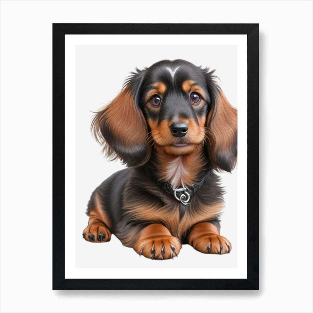 Dachshund Puppy Art Print Framed Wall Art Poster Canvas Print Picture