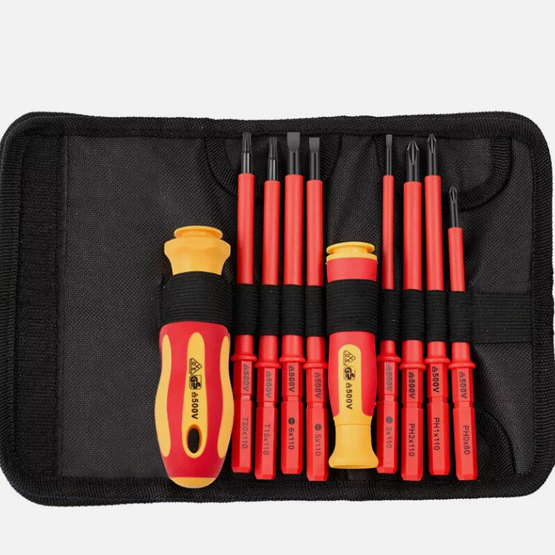 10-in-1 Professional Insulated Electrician Screwdriver Set Slotted Phillips Torx