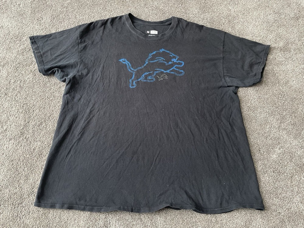 Detroit Lions Shirt Mens 2XL Black NFL Team Apparel Football Playoffs Super Bowl