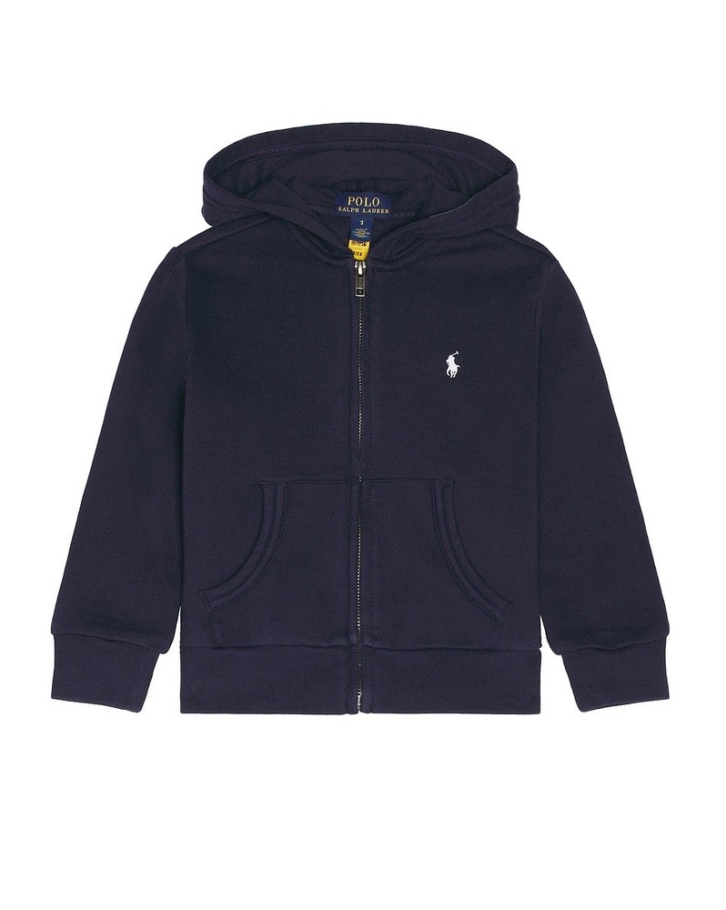 Polo Ralph Lauren Kids Navy Blue Full Zip Hoodie White Pony Logo Size 4T