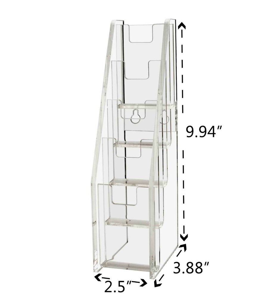 Gift Card Display Business Card Holder 5 Tiered Clear Acrylic Stand Qty 12-image