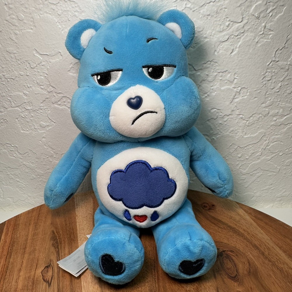 Care Bears Grumpy Bear Unlock The Magic Plush Soft Toy with Blue Storm Rain Cloud