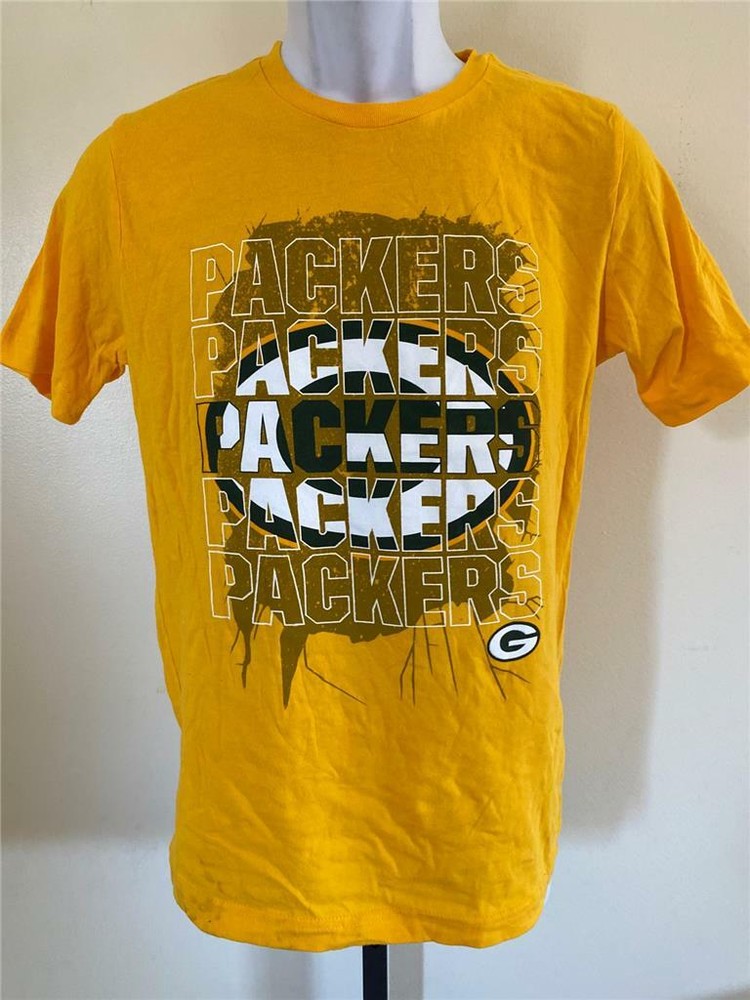 New Minor Flaw Green Bay Packers Youth Size L Large Yellow Shirt