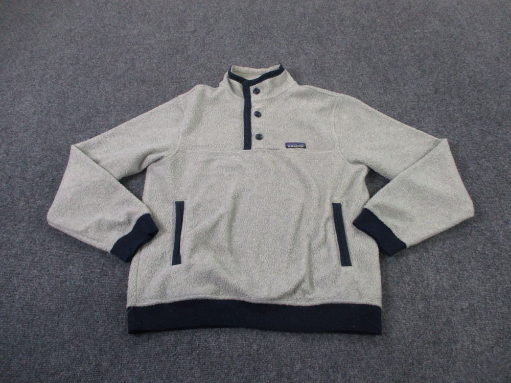 Patagonia Men's Gray Shearling Hiking Pullover Jacket 26140