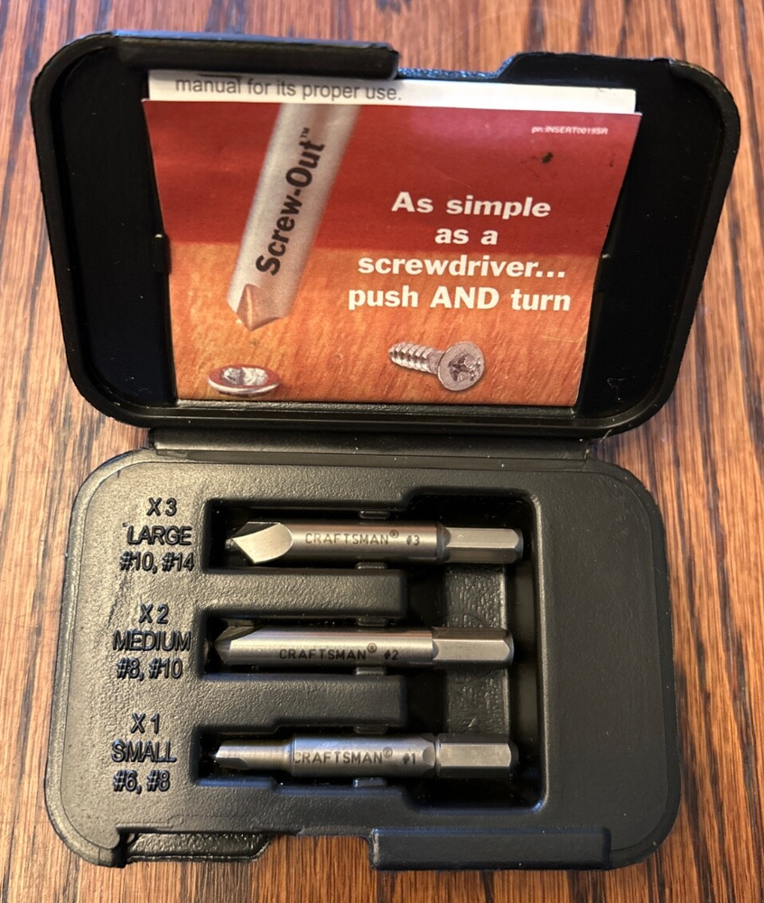 Craftsman 3-Piece Damaged Screw Remover Set Model 52154