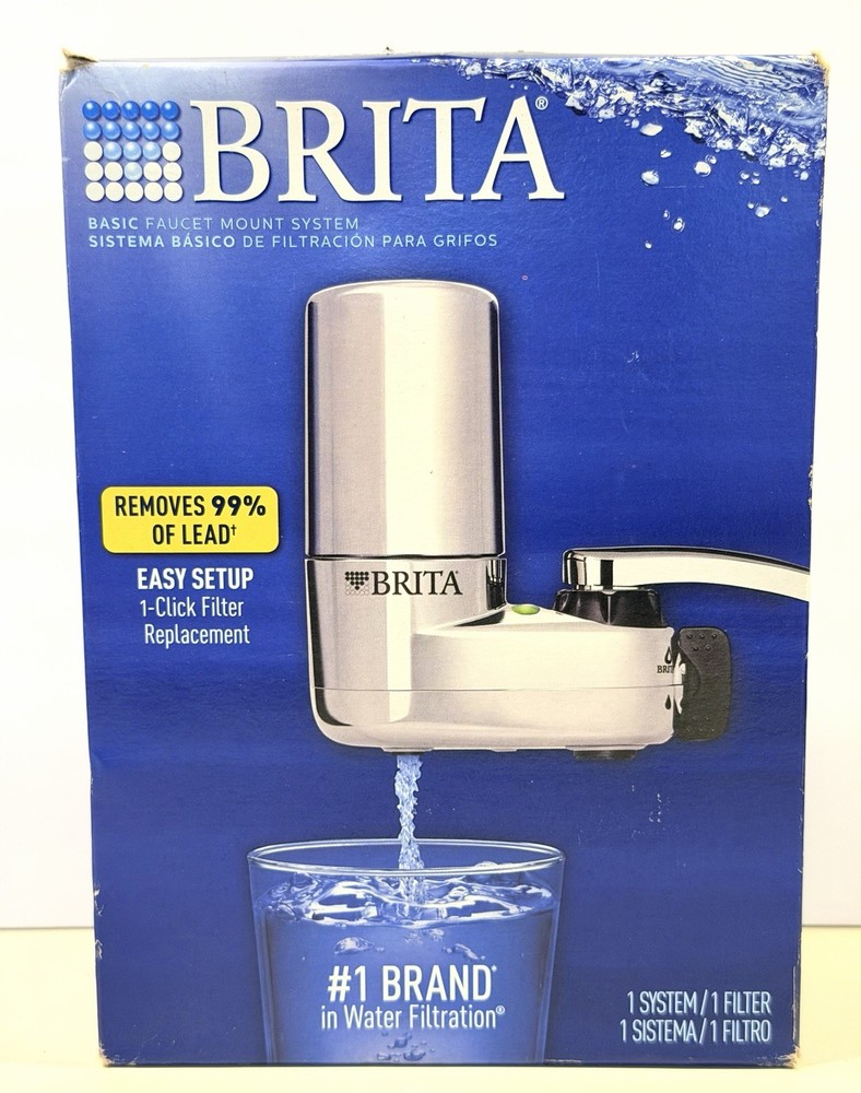 Brita Basic Faucet Mount System, Water Filter Reduces Lead And Chlorine, Chrome