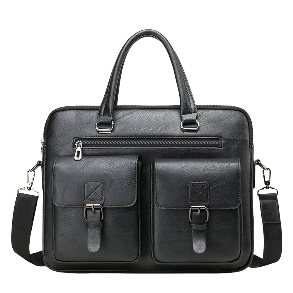 JINGTIANCD 16 Inch Leather Laptop Messenger Bag Office Briefcase for Men and Women