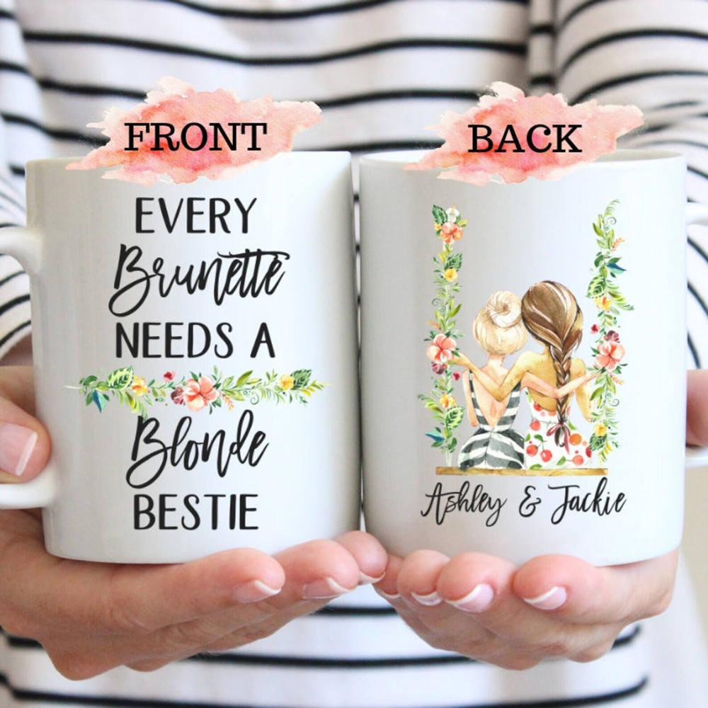 Every Brunette Needs A Blonde Bestie Best Friends Mug Bff Gift For Best Friend