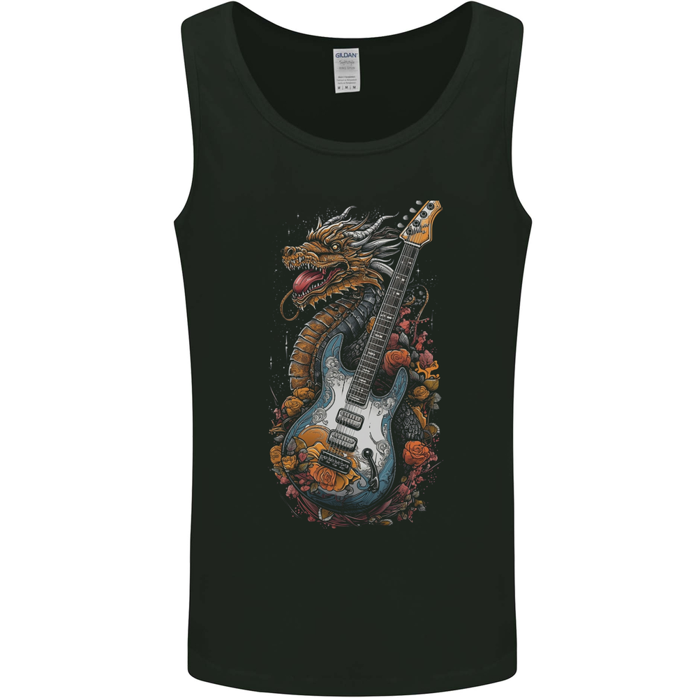A Dragon and Guitar Rock Music Fantasy Mens Vest Tank Top