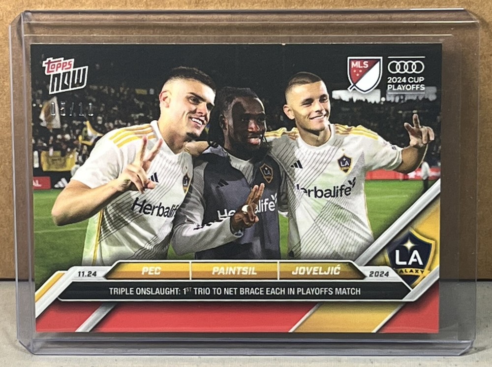 2024 TOPPS NOW MLS #168 GABRIEL PEC PAINTSIL DEJAN JOVELJIC LA Red Parallel 5/10