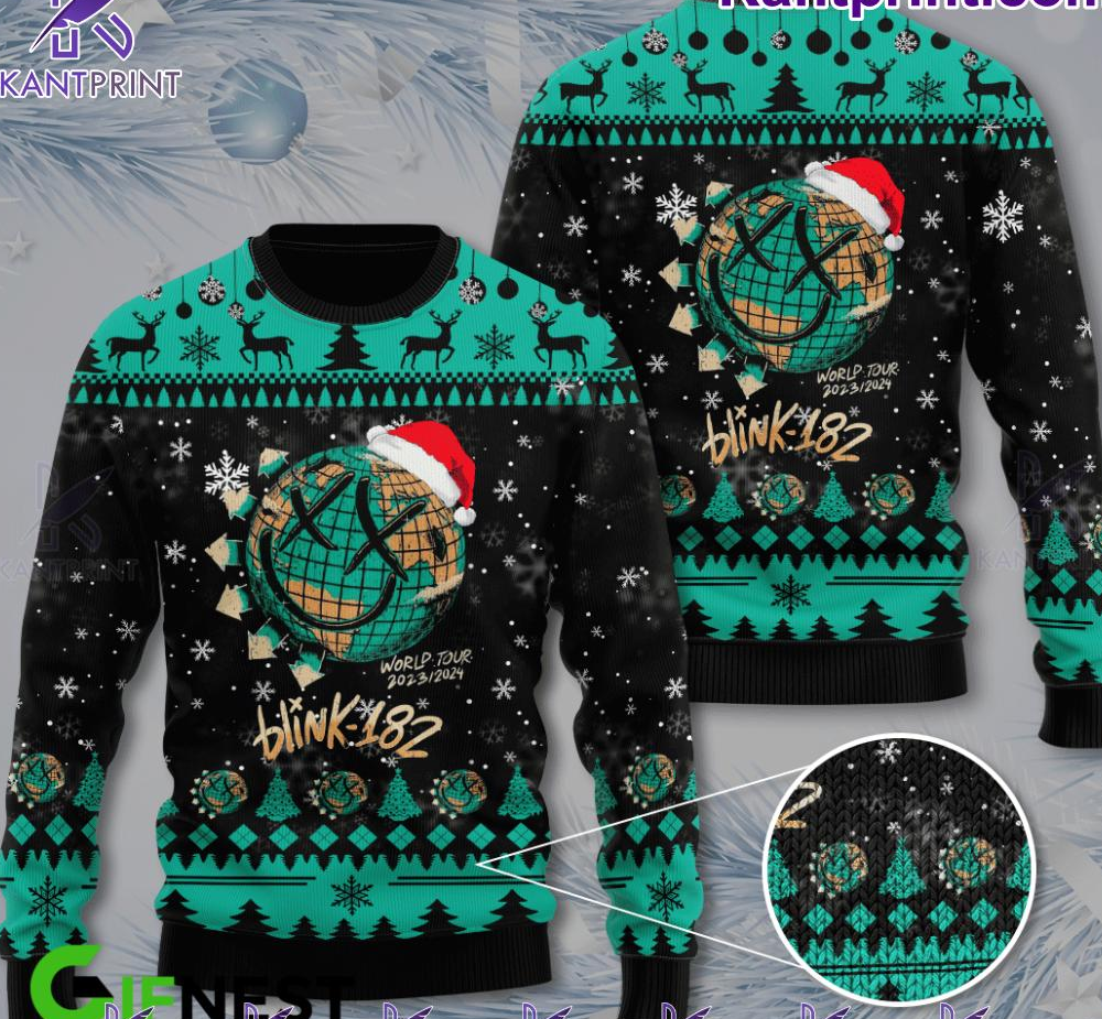 Blink-182 World Tour NEW Ugly Christmas Sweater S to 6Xl JJ5925
