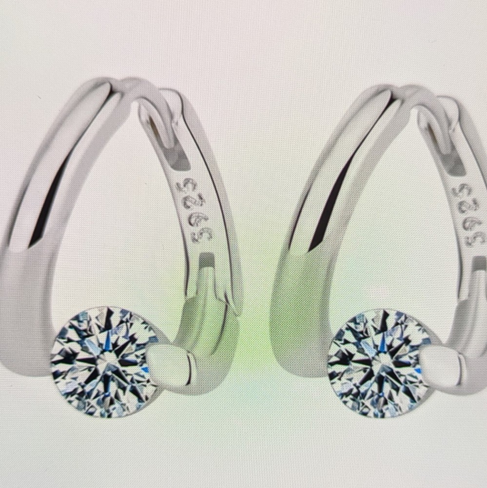 925 Sterling Silver And Cubic Zirconia Pendant Earrings, NEW, Stud