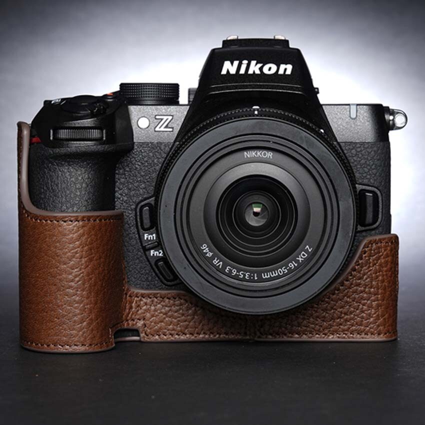 Handmade Genuine Leather Camera Half Cover Protection Case Base For Nikon Z50 ii