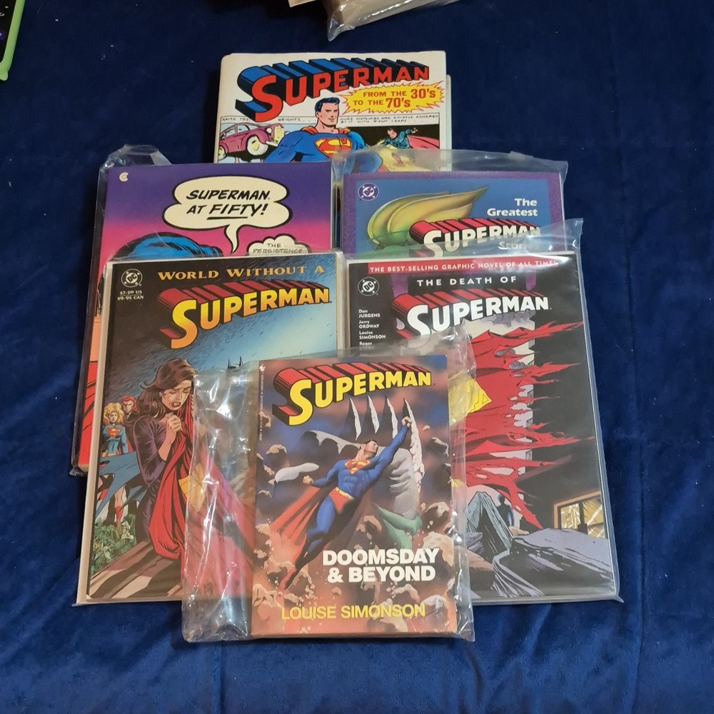 DC Comics Superman Comic Book Lot of 6 softcover and 1 hardcover graphic novels