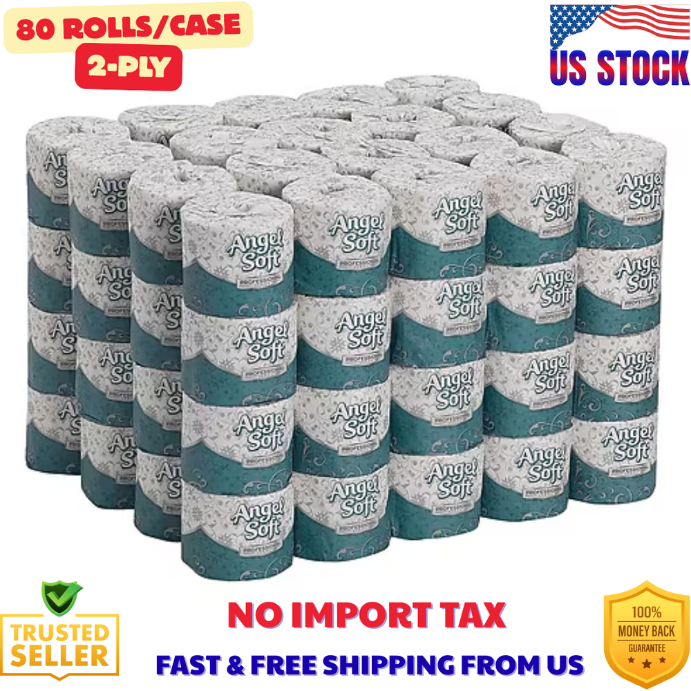 Angel Soft Professional Series Premium Embossed Toilet Paper, Case of 80 Rolls
