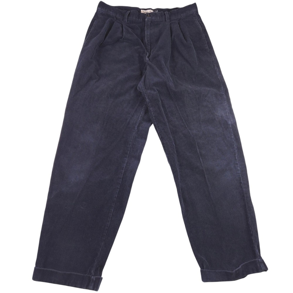 VINTAGE Men’s Gap Easy Fit Baggy Corduroy Pants Size 34x30 Navy Blue Y2k 90s