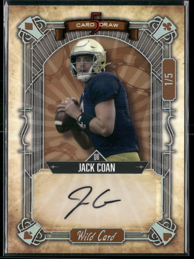 Jack Coan 2022 Wild Card 5 Card Draw Auto 1/5