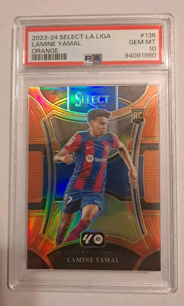 2023-24 Panini Select La Liga - Mezzanine Orange Prizm #136 Lamine Yamal /49 (RC)