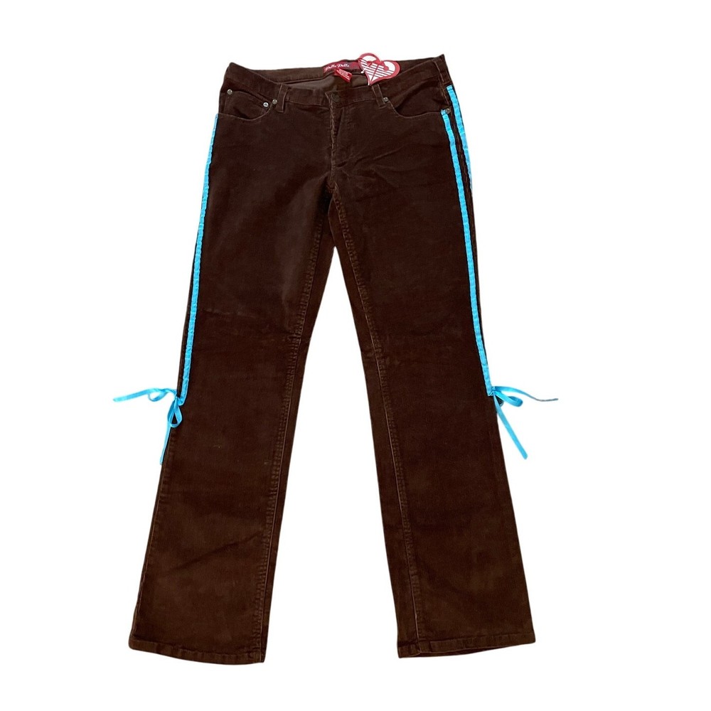 Pelle Pelle Womens Corduroy Pants Size 30 Vintage Rare Find Y2K blue ribbons