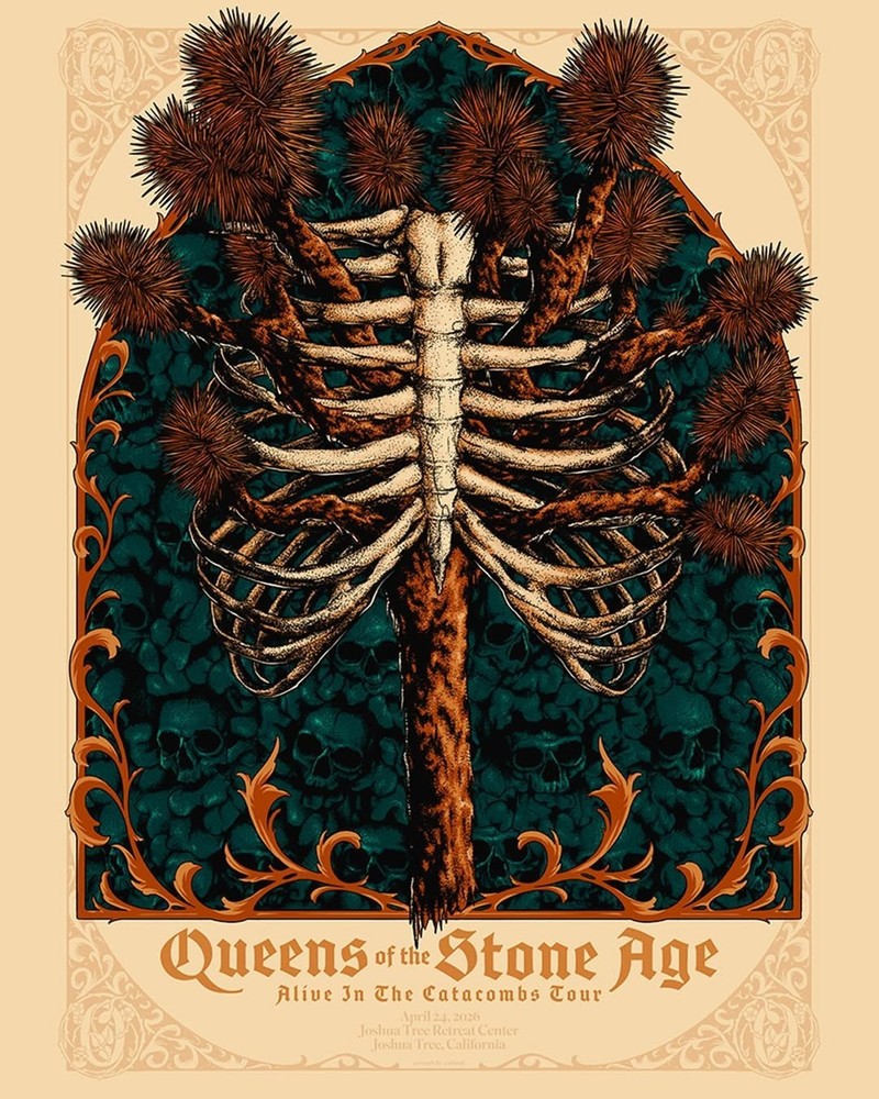 Queens of the Stone Age Poster Joshua Tree 2026 Alive In The Catacombs Tour NEW