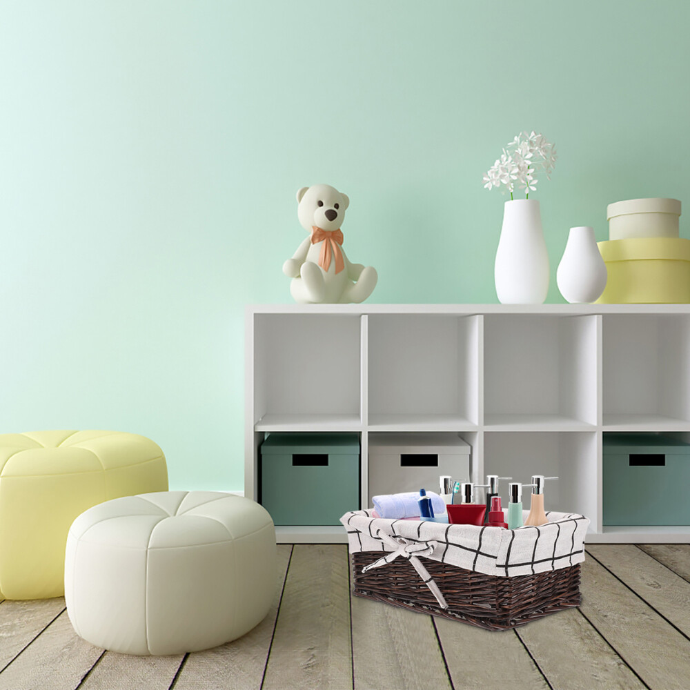 Toilet Tank Shelf Cabinet Woven Nesting Baskets Fabric Desktop Storage