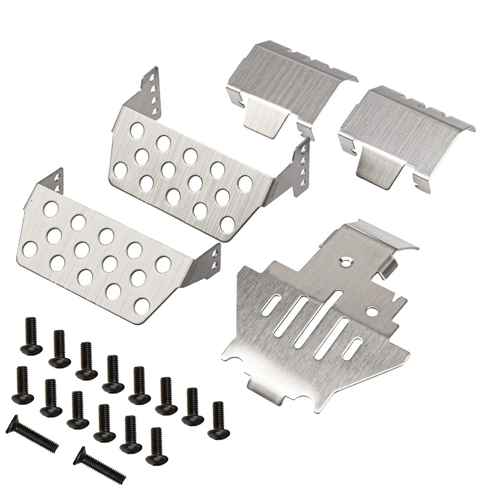 5PCS ShareGoo Stainless Steel RC Skid Plate,RC Chassis Armor Protector Plate ...