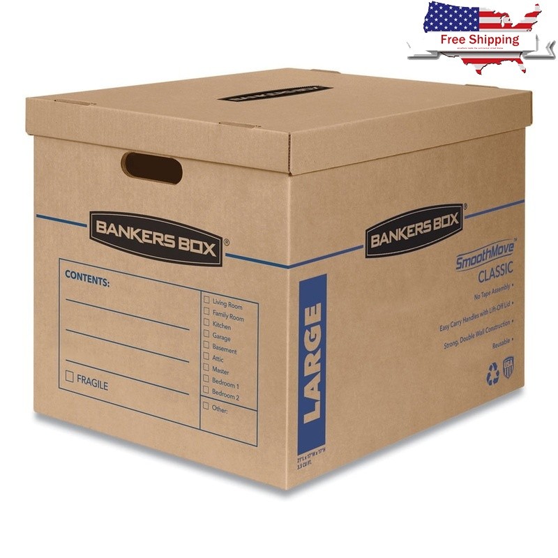 Durable Large Double-Wall Moving Storage Boxes with Handles Easy Quick Assembly