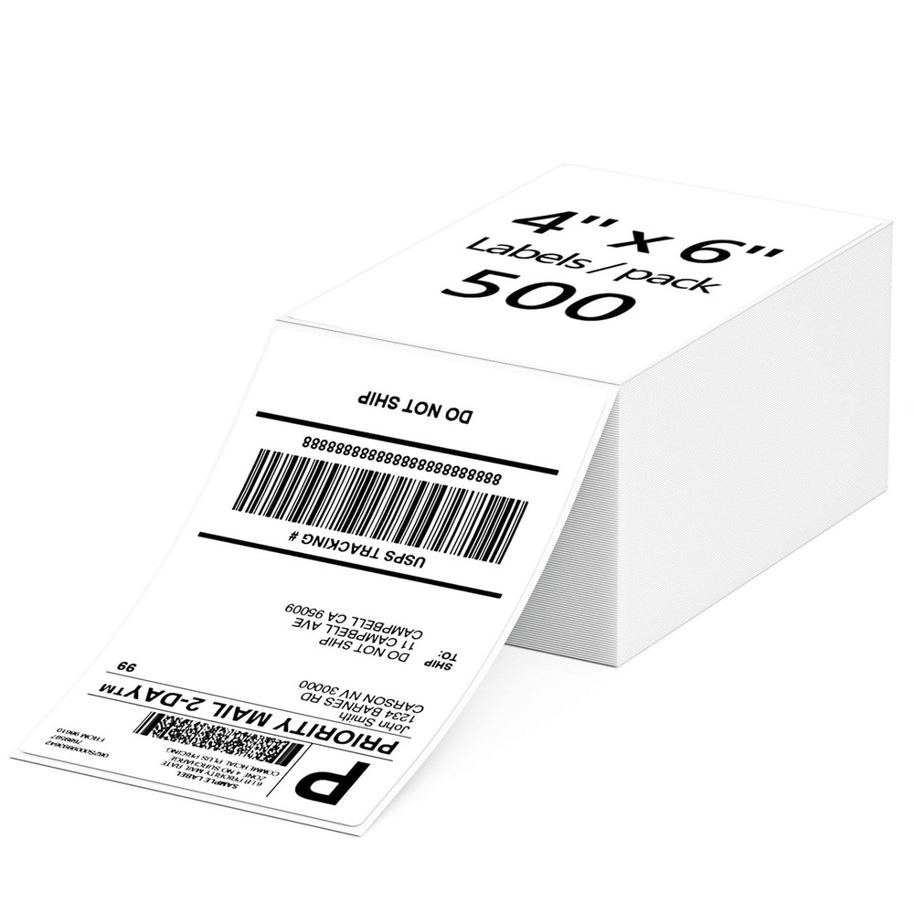 4x6 Thermal Fold Shipping Labels Compatible with Nelko and JADENS Printers