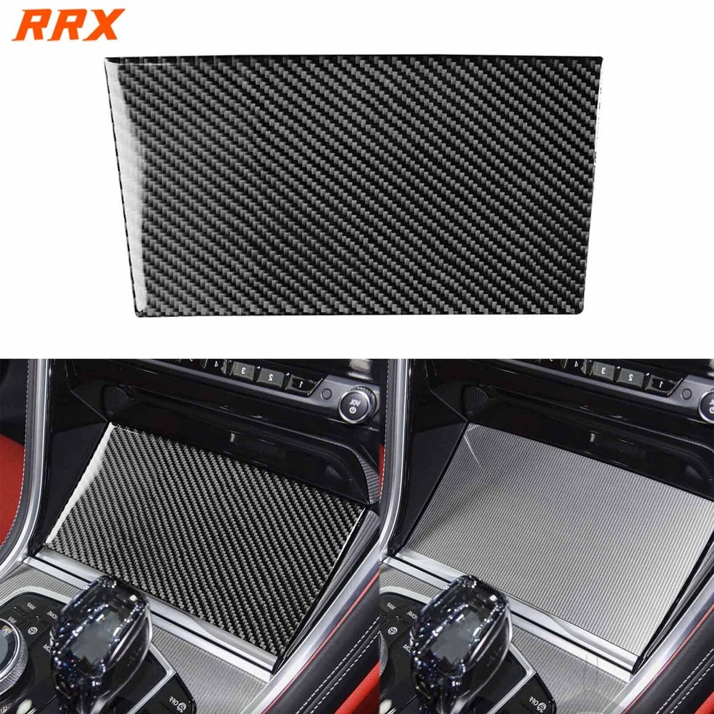 Real Carbon Fiber Console Storage Panel Cover For BMW 8 Series G14 G15 G16 19-22