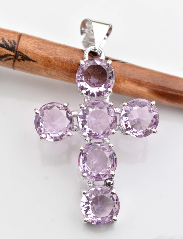 Pink Topaz 925 Sterling Silver Gemstone Handmade Gift Women Pendant Size-2.10