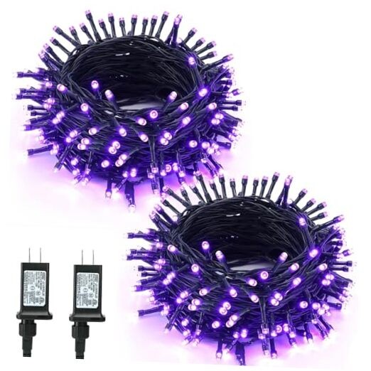78.74ft Purple Halloween String Lights with 240 LEDs - 2 Pack Plug-In