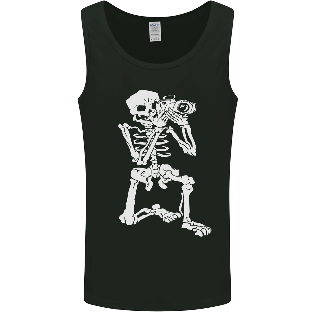 Skeleton Photographer Photography Mens Vest Tank Top