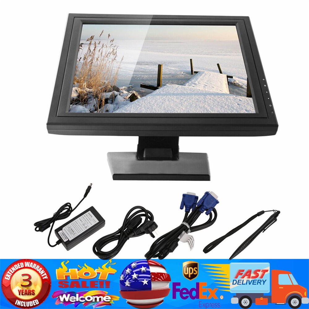 NEW 17 Inch Touch Screen POS LCD TouchScreen Monitor Retail Kiosk Restaurant Bar