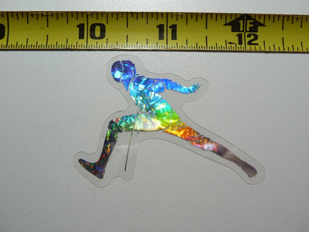 HOLOGRAPHIC FENCER FENCING  STICKER DECAL SPORTS ATHLETICS CONTEST