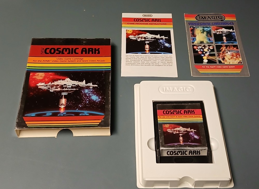 Atari 2600 Cosmic Ark By iMagic  Complete In Box (CIB) - With Manual And Catalog
