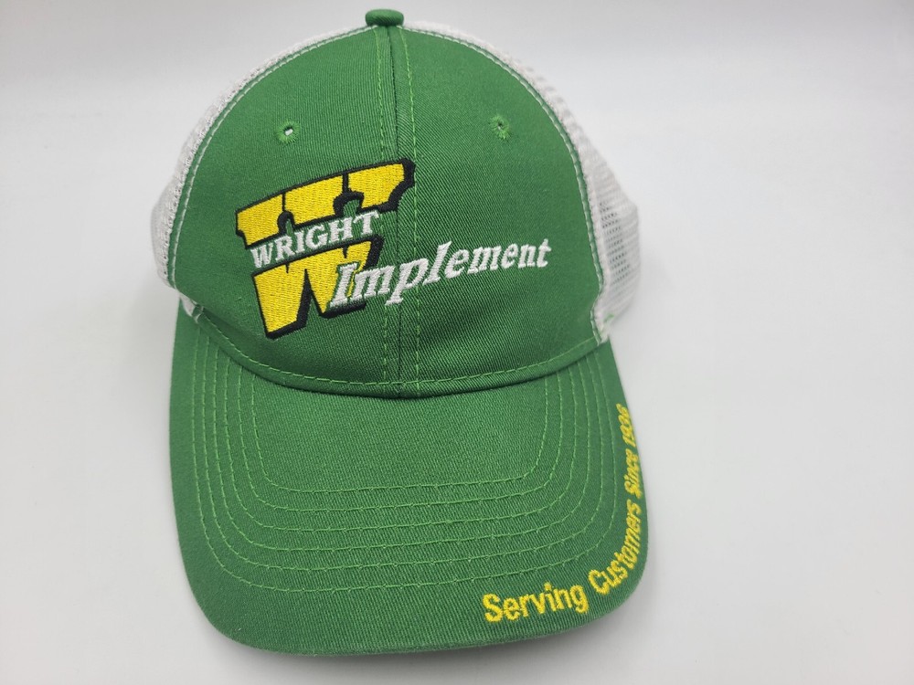 John Deere Mesh Trucker Cap Adjustable Farm Hat for Men in Green and White