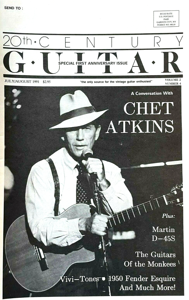 20th Century Guitar Magazine July / August 1991 Chet Atkins The Monkees NEW!