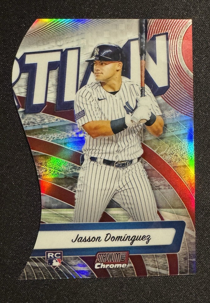 Jasson Dominguez 2024 Topps Stadium Club RC #TVN-13 Triumvirates - Red Foil