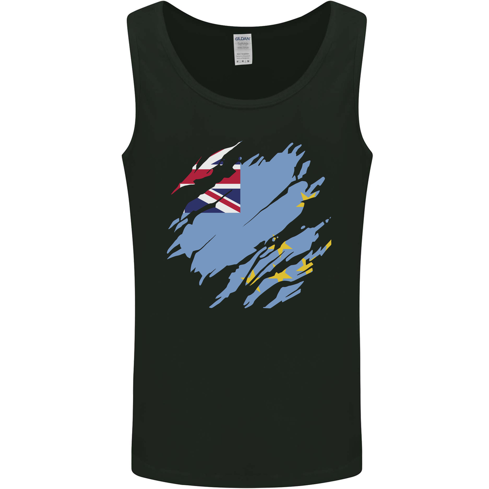 Torn Tuvalu Flag Tuvaluan Day Football Mens Vest Tank Top