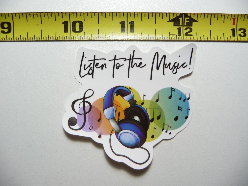 Music Notes Headphones Sticker Decal for Musicians and Band Lovers