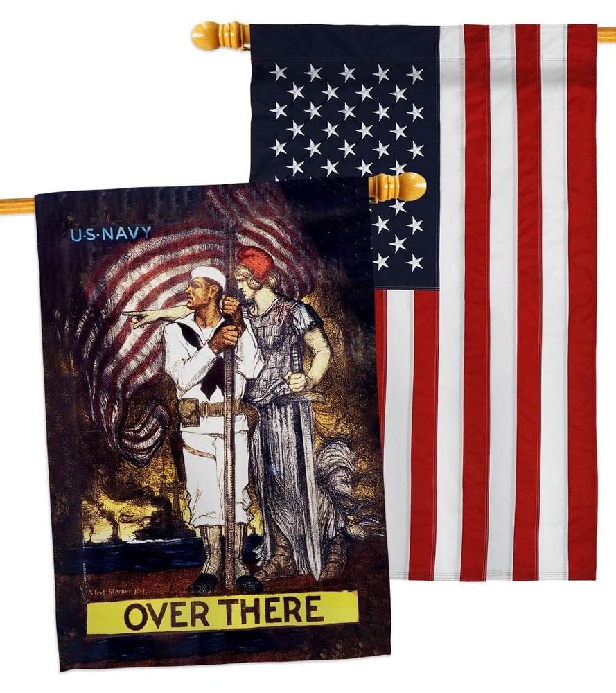 USBrotherhood Over There House Flag Pack Armed Forces Navy USN Seabee United ...
