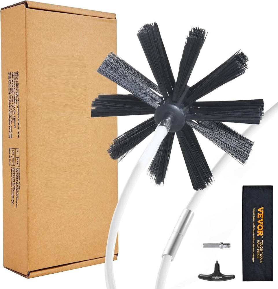 50 FEET Dryer Vent Cleaner Kit 37 Pieces Duct Cleaning Brush Reinforced...