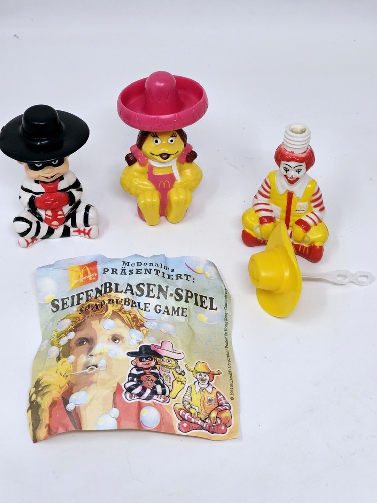 McDonald's Meal Toy Ronald Soap Bubble Ronald Hamburglar Birdie Germany 1994