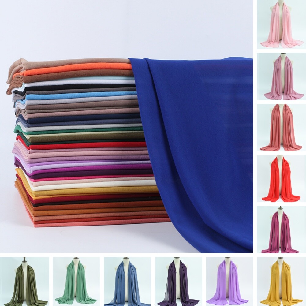 Women's Chiffon Hijabs Scarf Muslim Head scarves Breathable Shawls Head Wraps