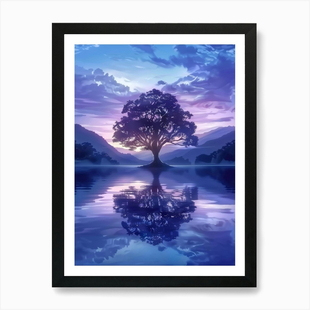 Tree in Water 7 Framed Art Print Canvas Wall Decor